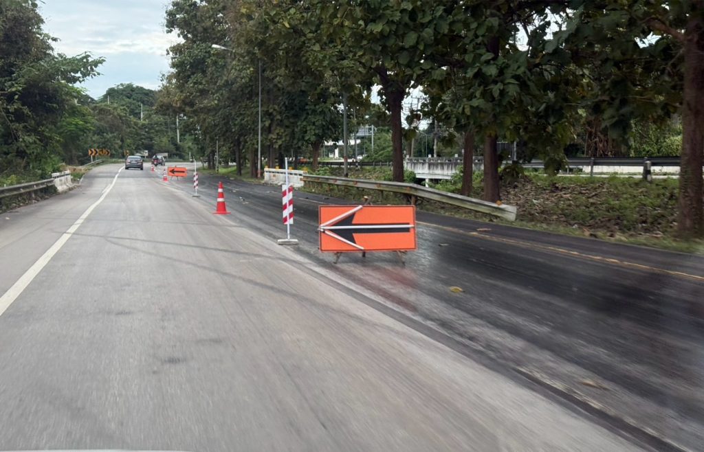 “ทางหลวง” สั่งสอบสาเหตุอุบัติเหตุจากถนนลื่นที่ลำปาง